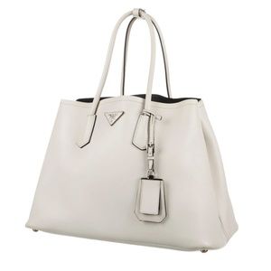 💃👜👛PRADA DOUBLE BAG TOTE - 🥳GREAT DEAL! 🥳💃RARE CREAMY WHITE👜👛💃